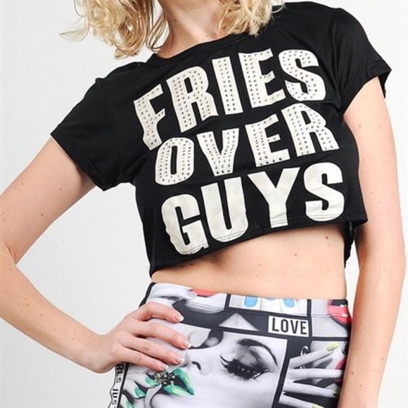 Fries Over Guys Crop Top - Picture 2 of 2